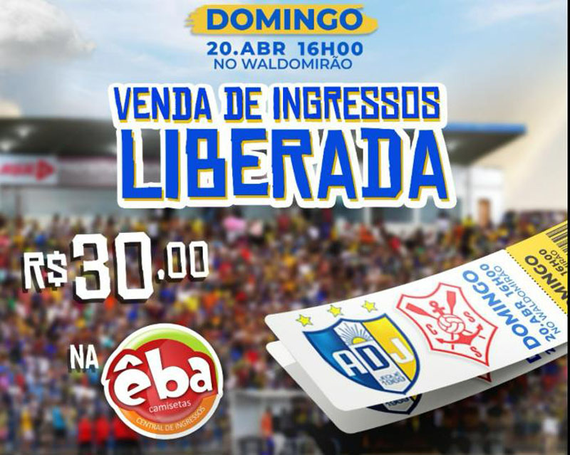 Liberada venda de ingressos para parta entre ADJ e Sergipe Liberada venda de ingressos para parta entre ADJ e Sergipe