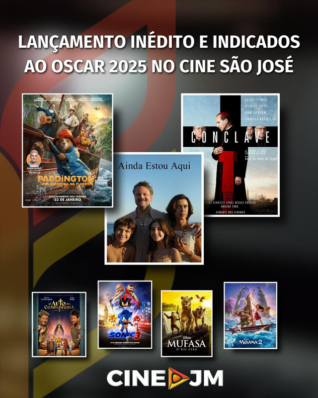 Cine São José exibe filmes indicados ao Oscar 2025! Cine São José exibe filmes indicados ao Oscar 2025!