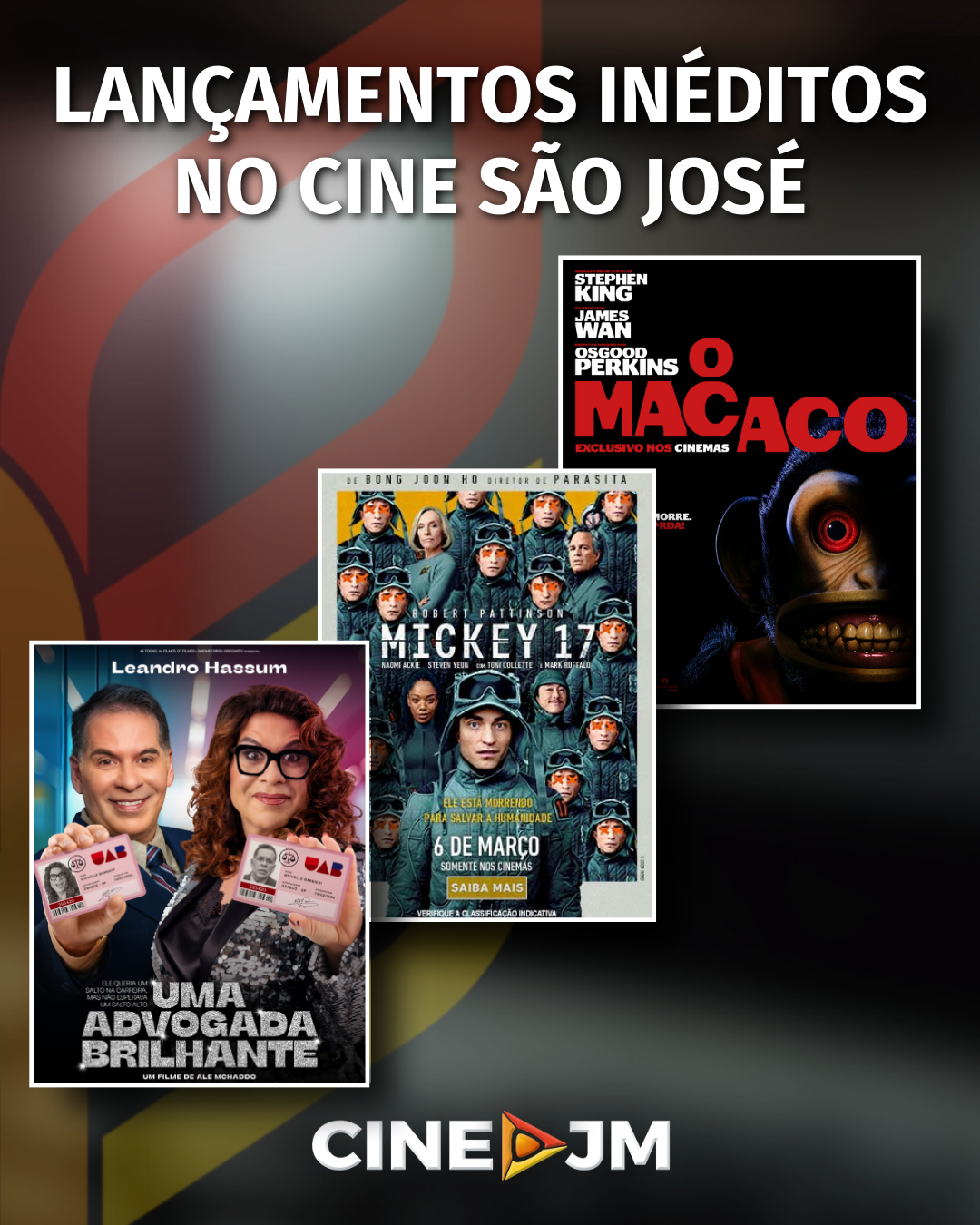 TRÊS LANÇAMENTOS INÉDITOS NO CINE SÃO JOSÉ