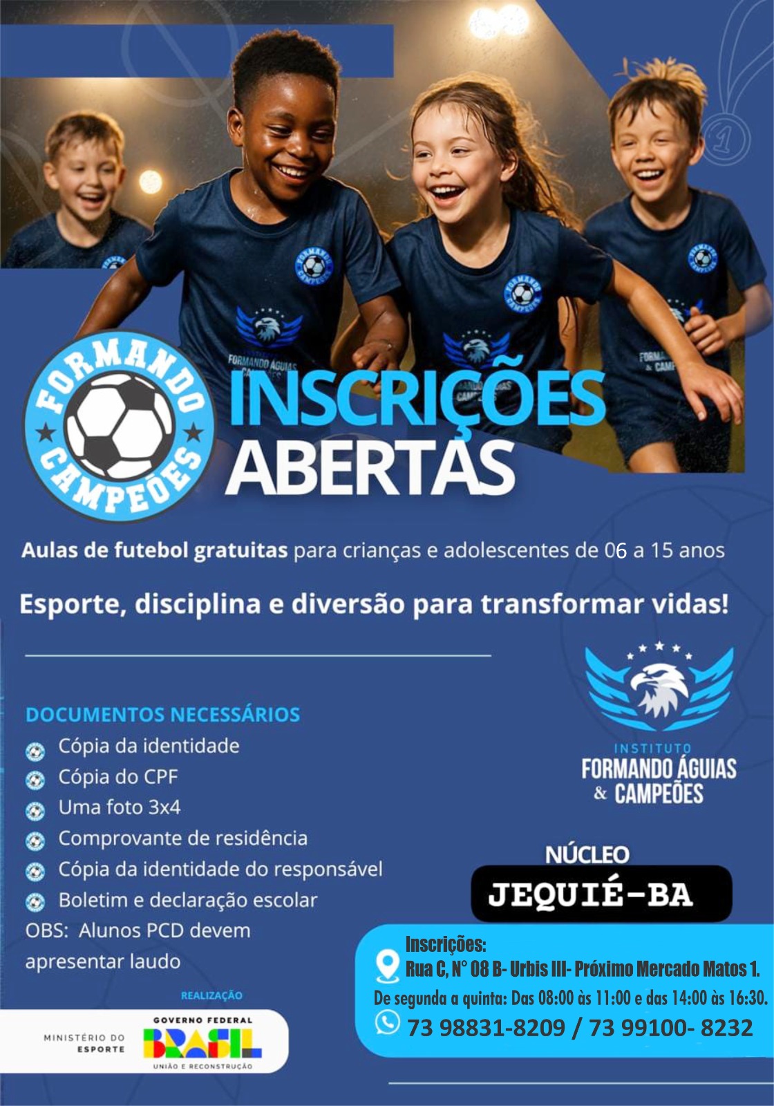 Projeto do Instituto Formando Campeões de Léo Moura (Ex-Flamengo), será implantado em Jequié