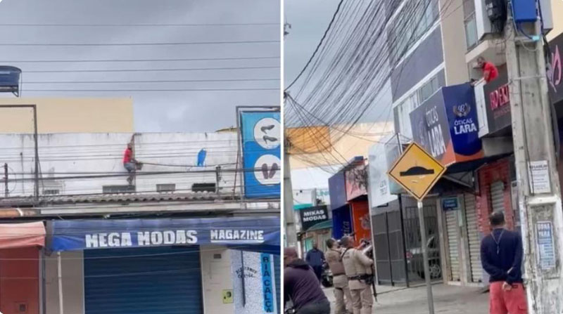 Ladrão tenta fugir pelo telhado e é capturado pela PM em Vitória da Conquista