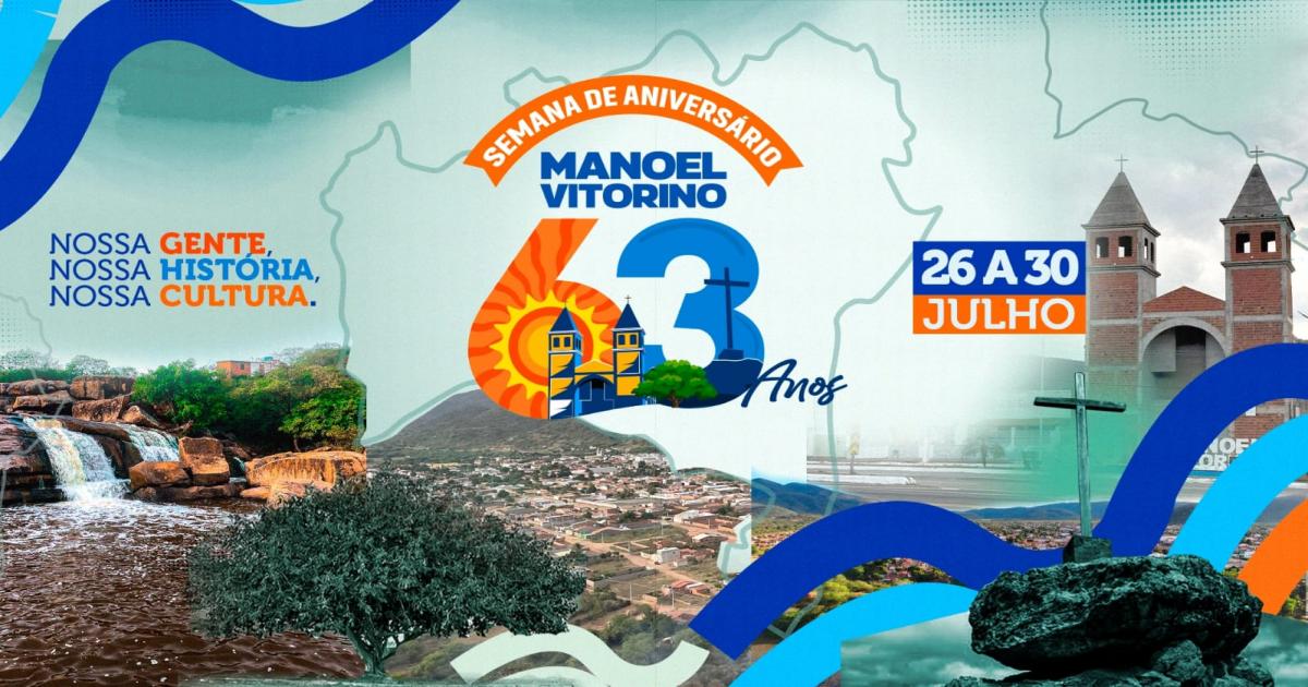 Prefeitura de Manoel Vitorino prepara programação alusiva aos 63 anos de emancipação política, com shows, desfile cultural e eventos esportivos