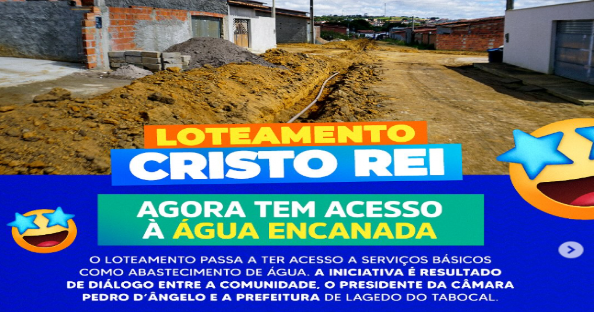 Lagedo do Tabocal | Embasa amplia saneamento básico para o Loteamento Cristo Rei