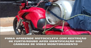 Moto roubada transportava botijão e fogareiro