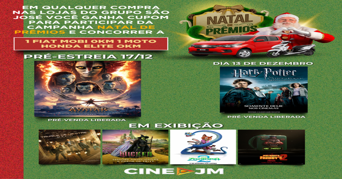 CINE SÃO JOSÉ: PROGRAMAÇÃO PARA TODOS OS GOSTOS!