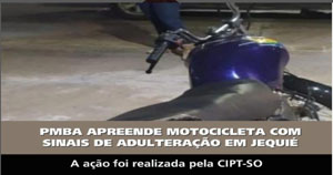 Jequié | RONDESP apreende moto adulterada no residencial Cachoeirinha