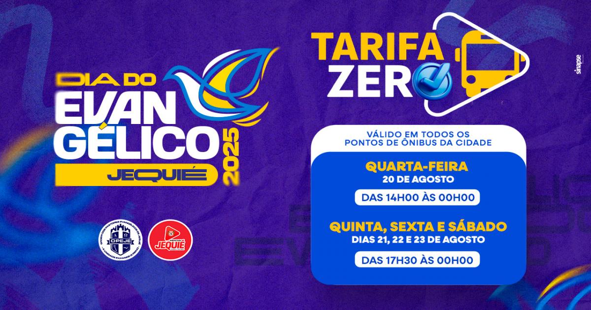 Prefeitura de Jequié garante tarifa zero no transporte coletivo durante o Dia do Evangélico 2025
