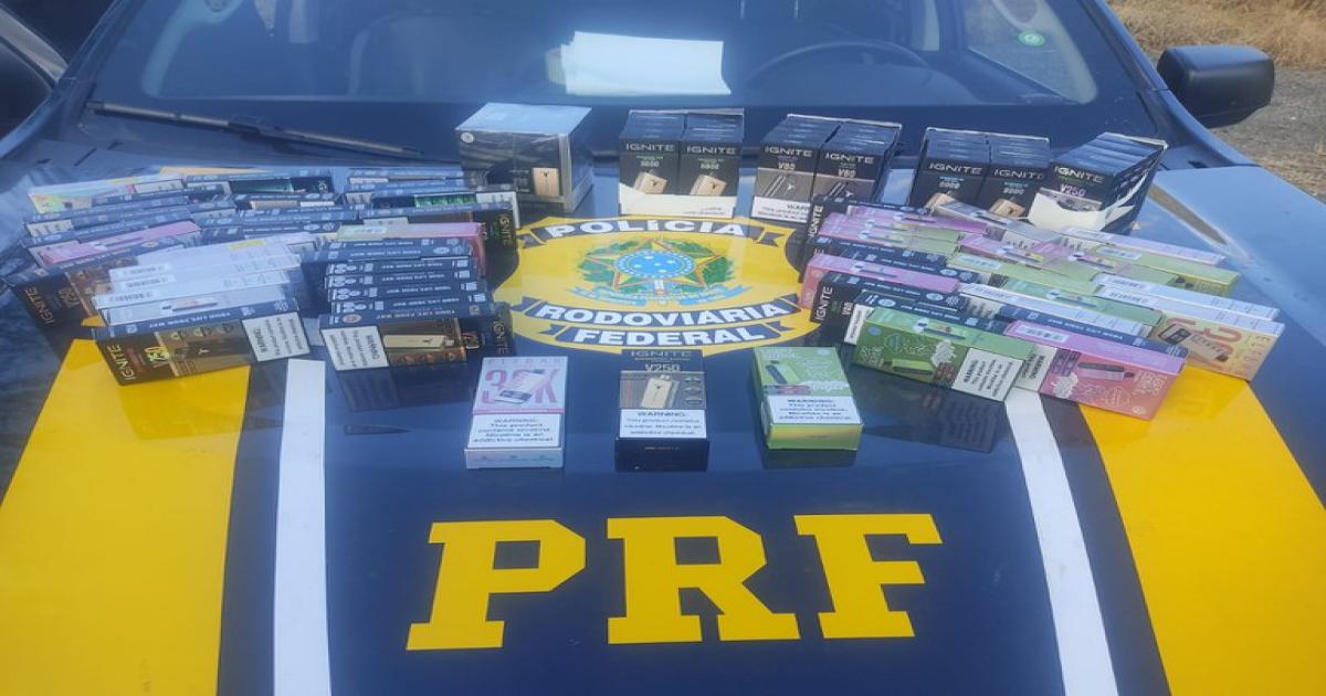 PRF apreende 100 cigarros eletrônicos em ônibus interestadual durante fiscalização em Jequié