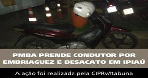 Motoqueiro embriagado desacata a polícia e vai preso