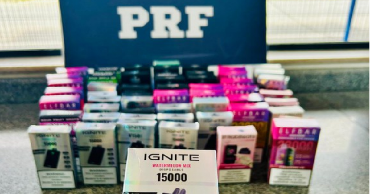 PRF apreende 55 cigarros eletrônicos proibidos em ônibus interestadual na BR-116, em Jequié