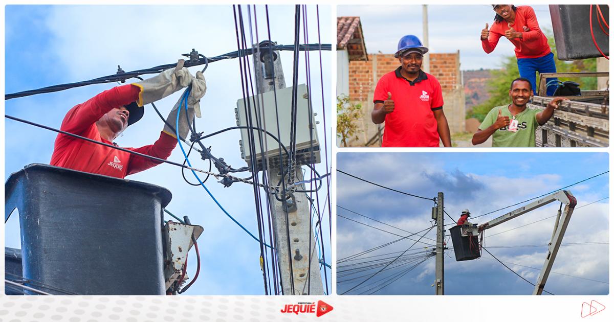 Prefeitura de Jequié instala placas de LED e novos postes, ampliando iluminação do Residencial Parque do Sol e Jardim Eldorado