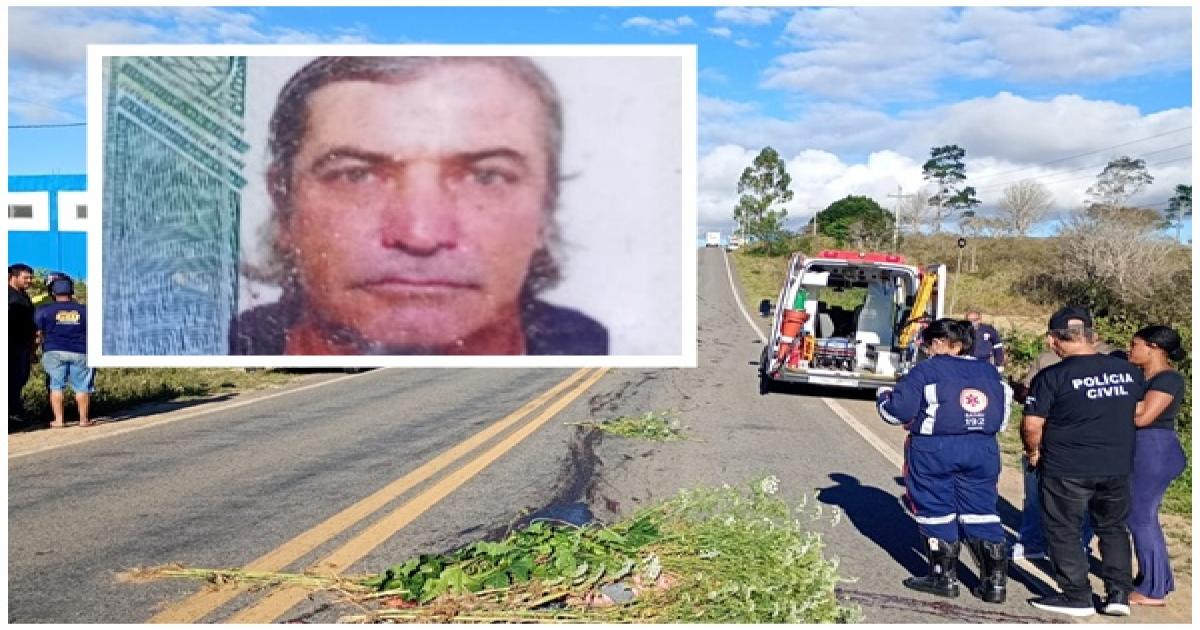 Homem morre atropelado por caminhão na BA-250, em Lagedo do Tabocal
