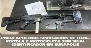Suspeitos trocam tiros com a polícia e abandonam moto e mochila em Eunápolis
