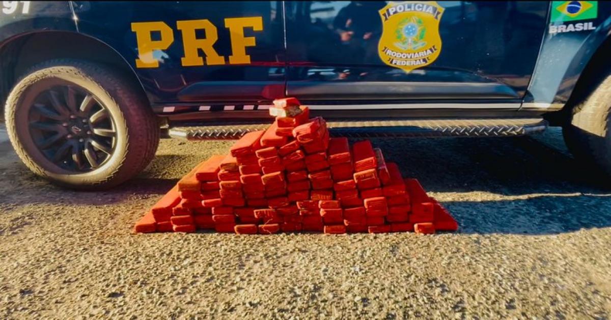 Em Jequié (BA), PRF apreende maconha e cloridrato de cocaína ao fiscalizar ônibus na BR-116