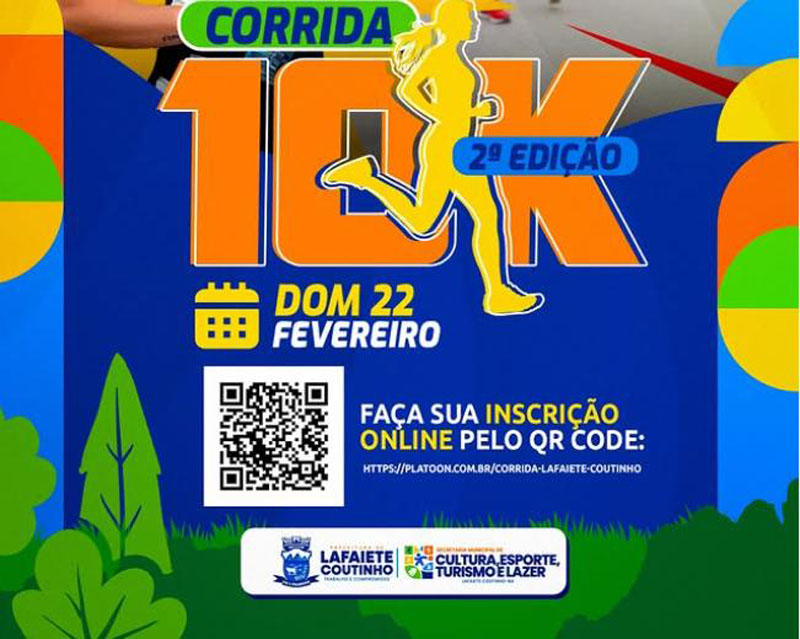 Lafaiete Coutinho realiza 2ª edição da Corrida 10K em comemoração aos 64 anos do município