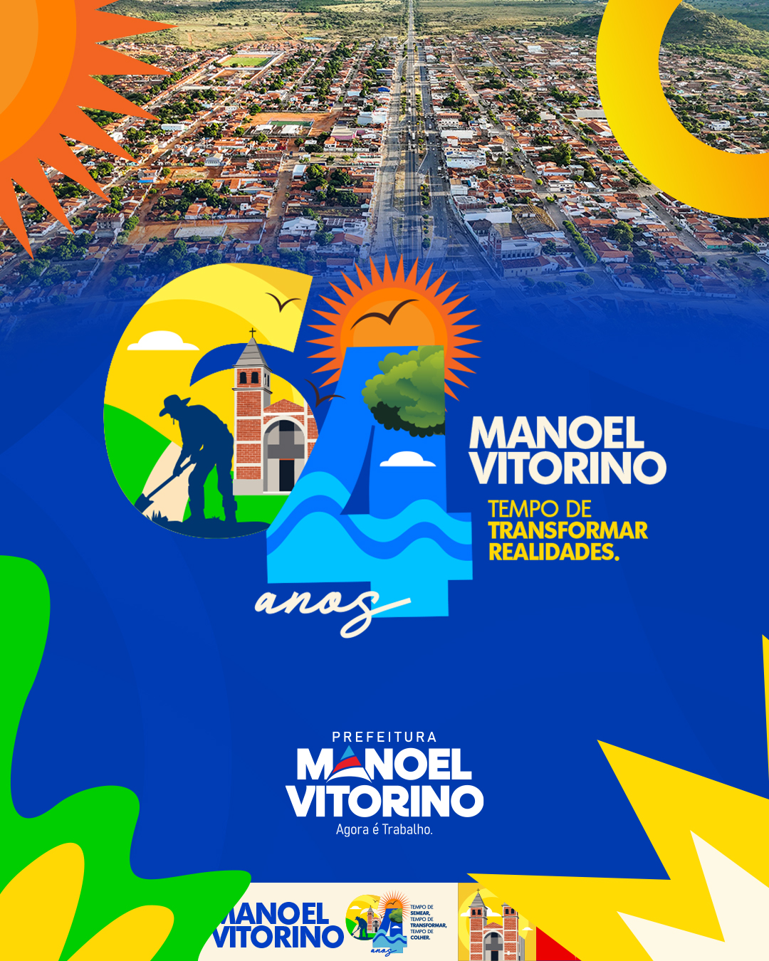 Prefeitura de Manoel Vitorino celebra 64 anos de emancipação política com ampla programação comemorativa