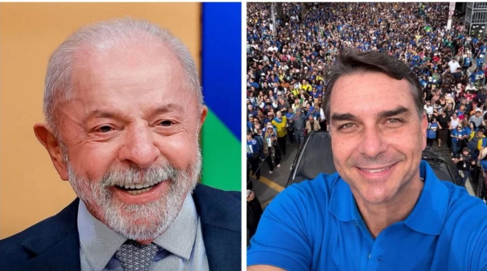 Pesquisa com mais de 40 mil entrevistados aponta Flávio com 45,53 e Lula com 41,76%