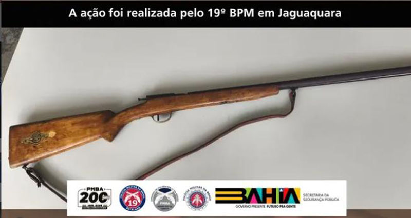 Homem é preso em Jaguaquara por violência doméstica, porte de arma branca e posse de arma de fogo artesanal Homem é preso em Jaguaquara por violência doméstica, porte de arma branca e posse de arma de fogo artesanal