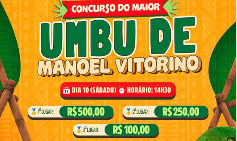 Manoel Vitorino promove Concurso do Maior Umbu neste sábado Manoel Vitorino promove Concurso do Maior Umbu neste sábado