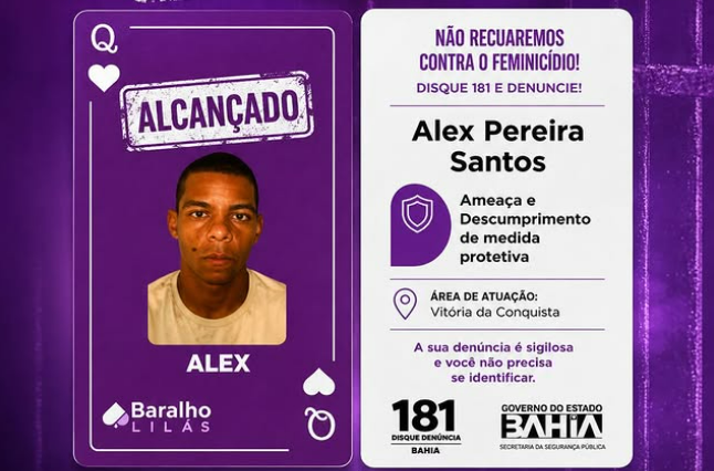 Homem procurado no Baralho Lilás é preso pela Polícia Civil em Vitória da Conquista