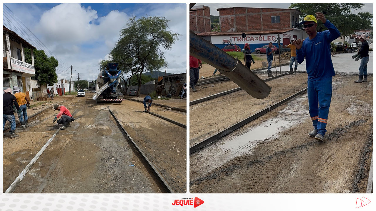 Prefeitura de Jequié mantém avanço das obras de pavimentação na Cidade Nova e serviços chegam à Rua Aureliano Barbosa