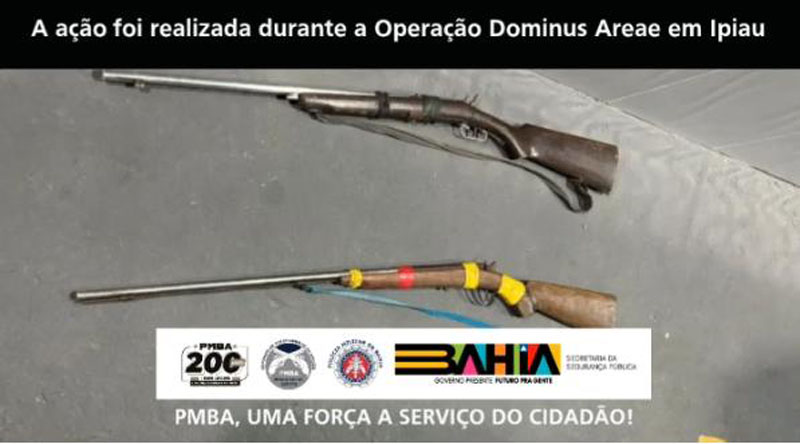 Ipiaú | PM apreende espingardas artesanais durante a Operação Dominus Ipiaú | PM apreende espingardas artesanais durante a Operação Dominus