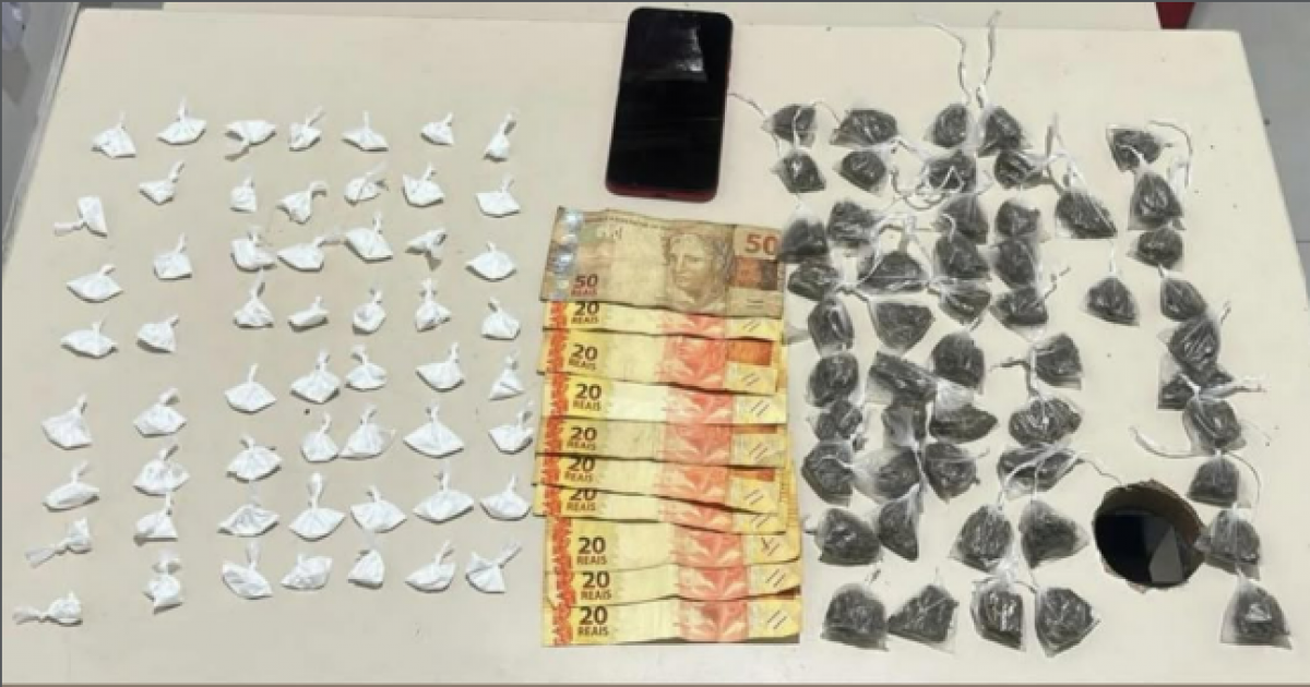 PM prende suspeito de tráfico e apreende drogas em Vitória da Conquista