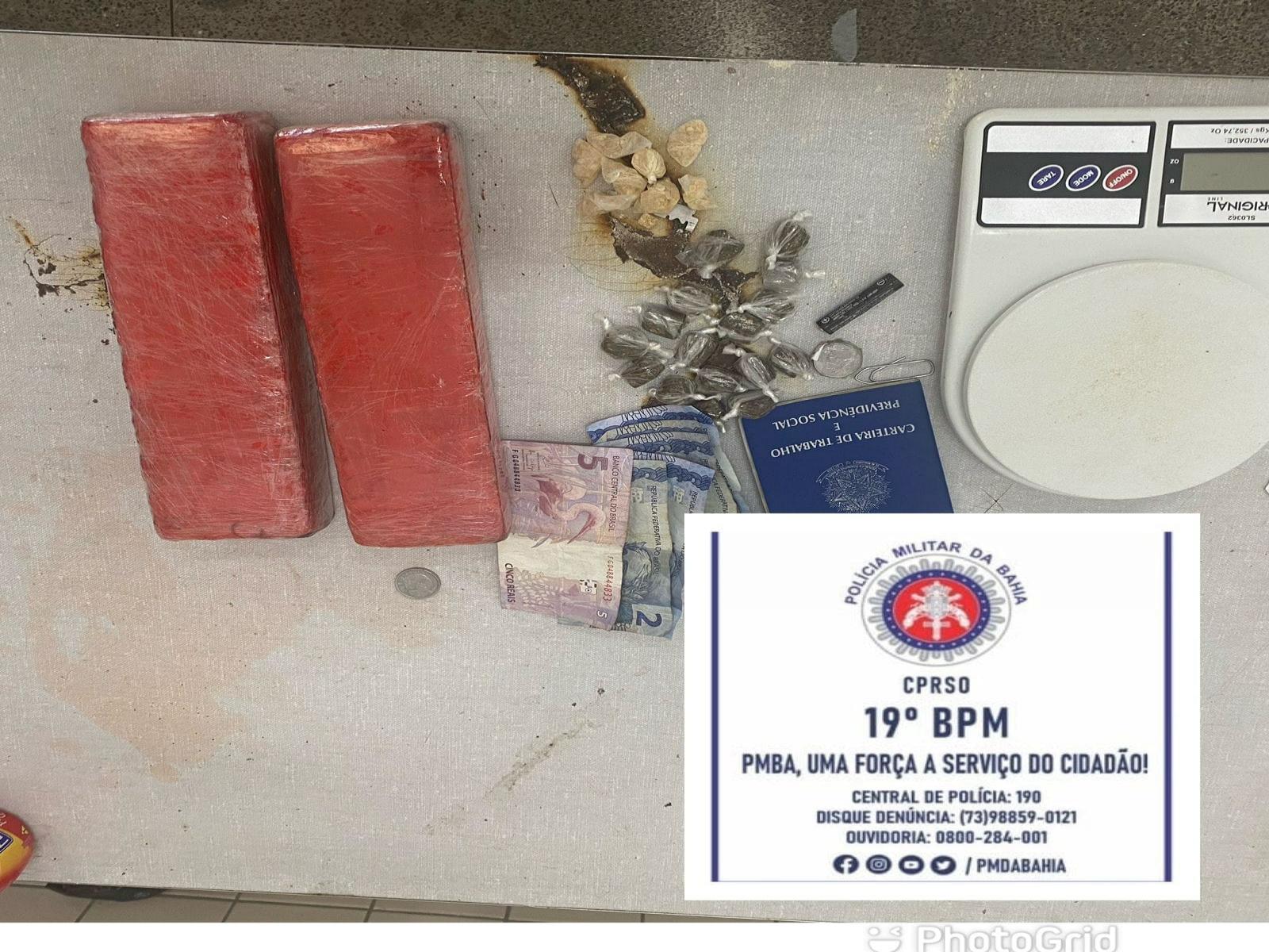 Traficante é detido na Rua duque de Caxias com 2 kg de drogas