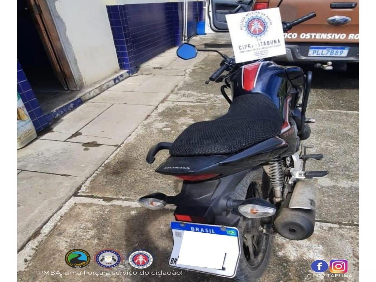 PRE recupera moto roubada na zona rural de Itabuna