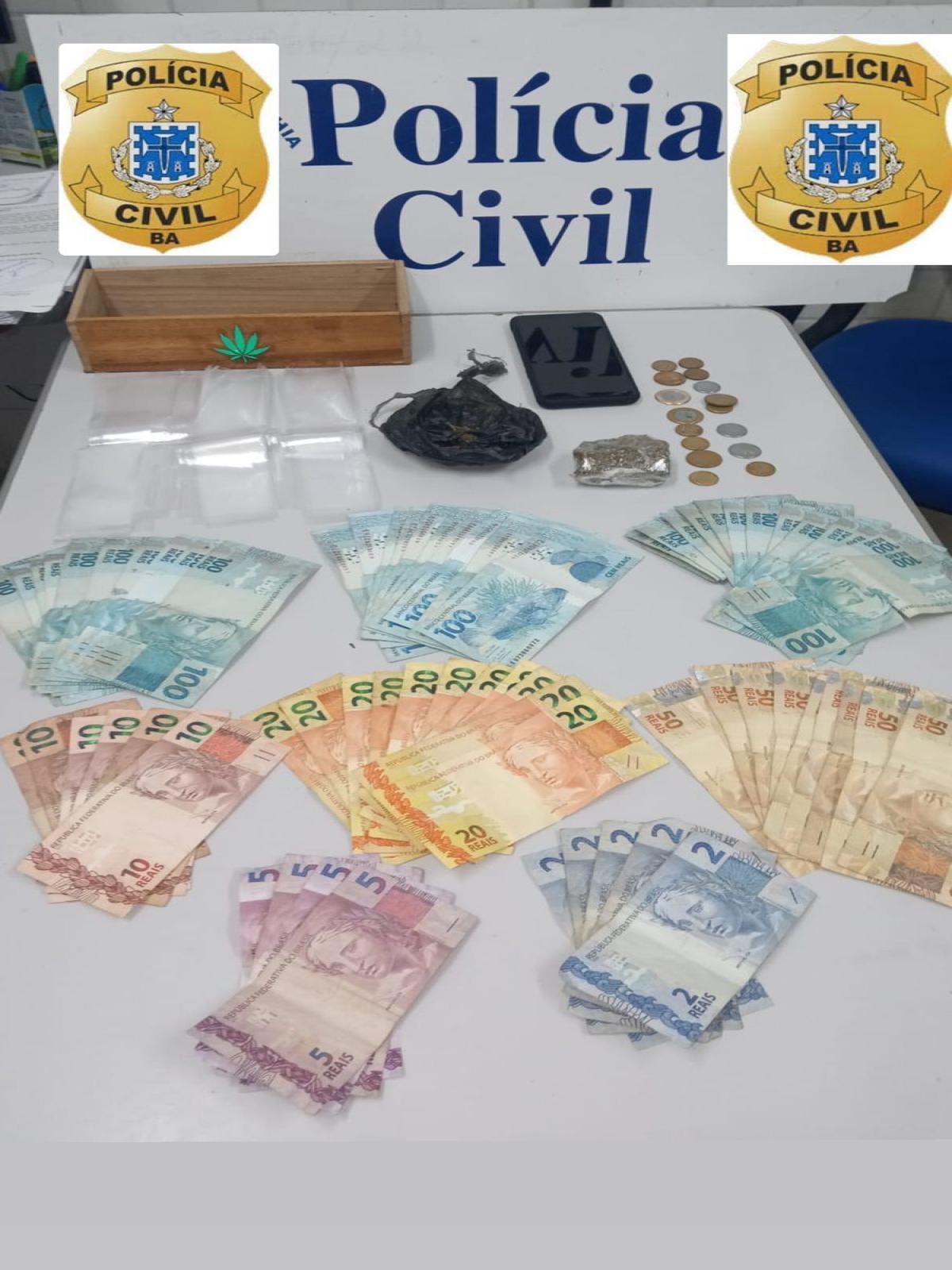 Ipiaú: Polícia Civil prende traficante com mais de 4 mil reais