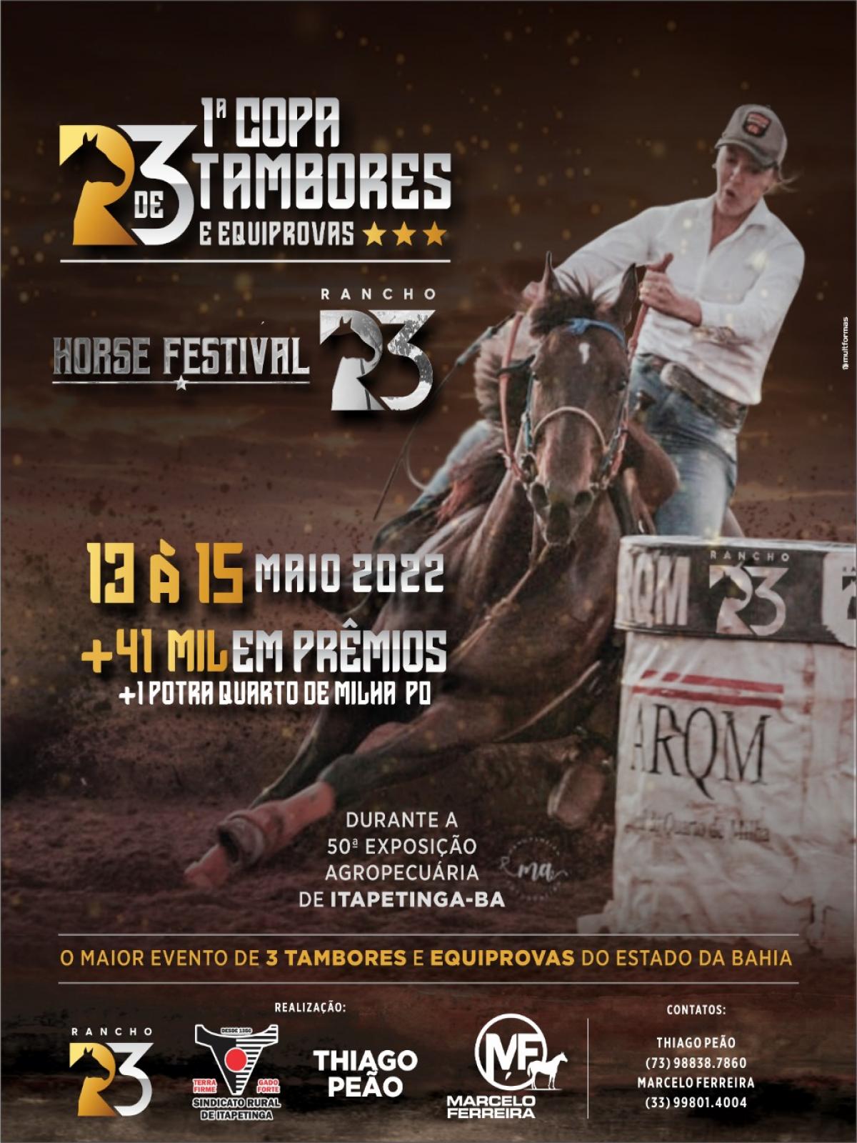 Expo Itapetinga 2022 terá primeira copa de 3 tambores e equiprovas