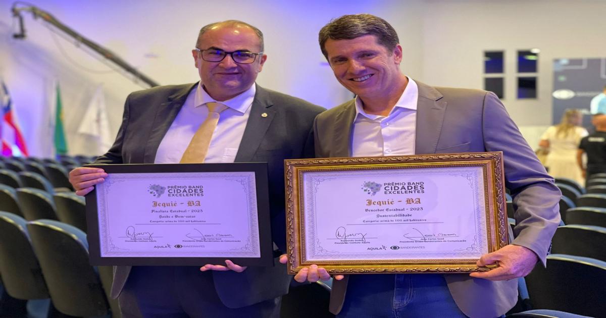 Jequié é destaque e município recebe Prêmio Band Cidades Excelentes