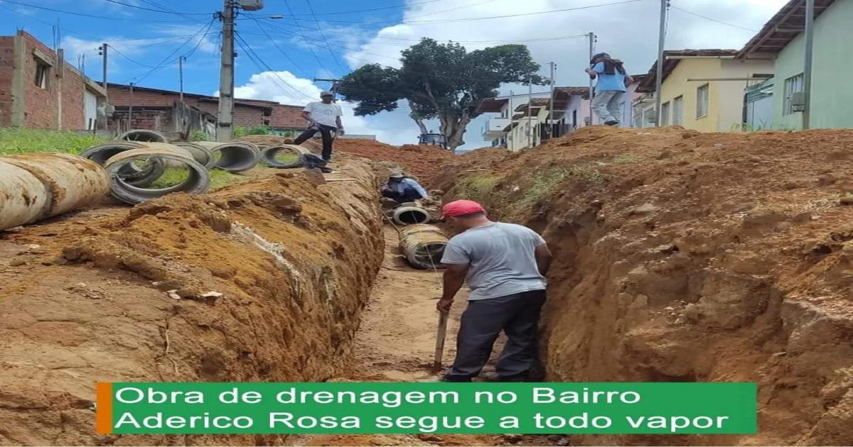 Itagi: Obra de drenagem no Bairro Aderico Rosa segue a todo vapor.