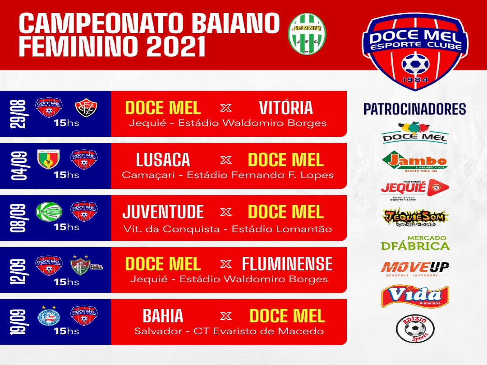 Doce Mel - Jequié recebe o Vitória na estreia do Campeonato Baiano Feminino no Waldomirão