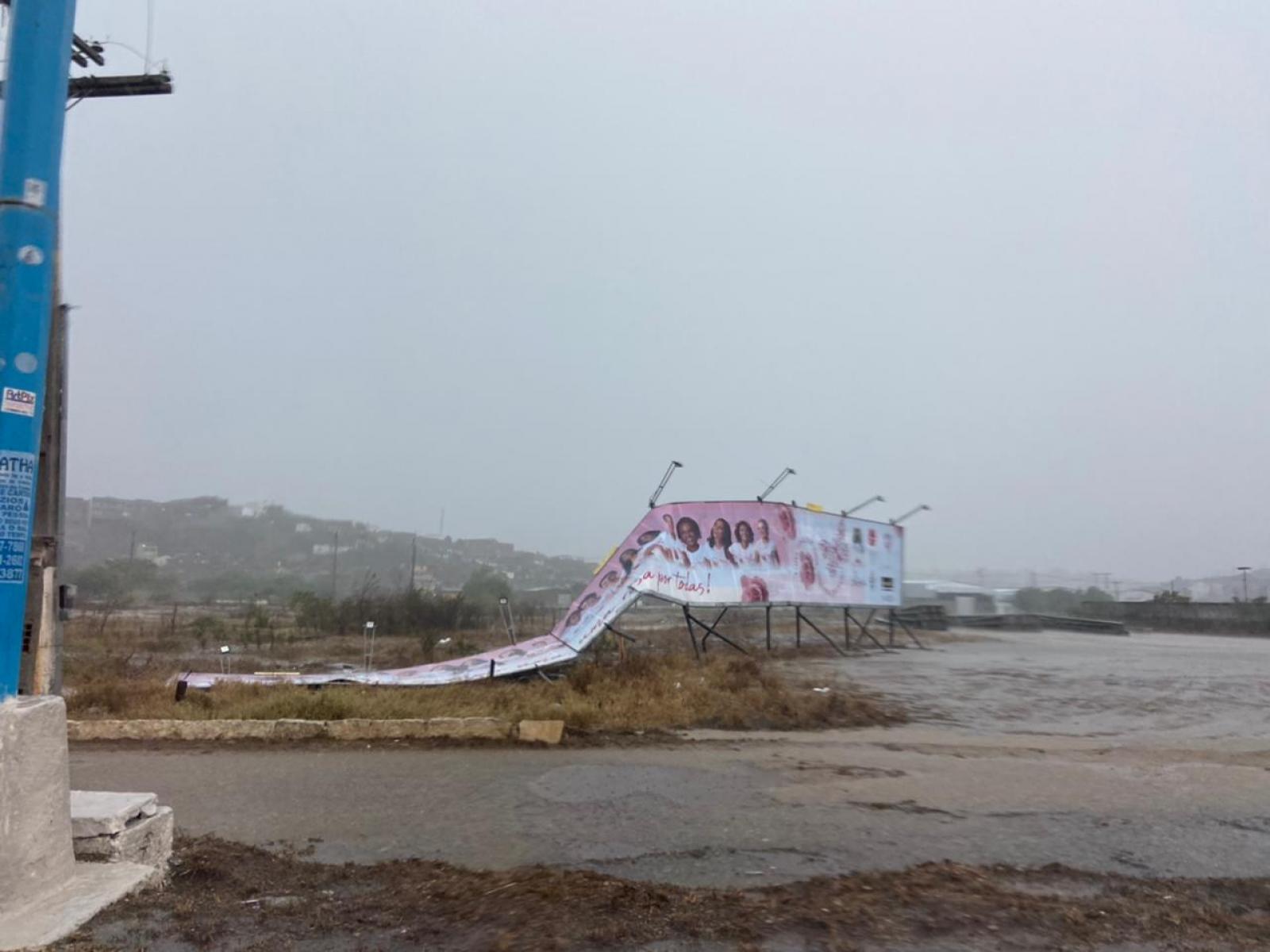 Tempestade arrancou árvores e placas de outdoor