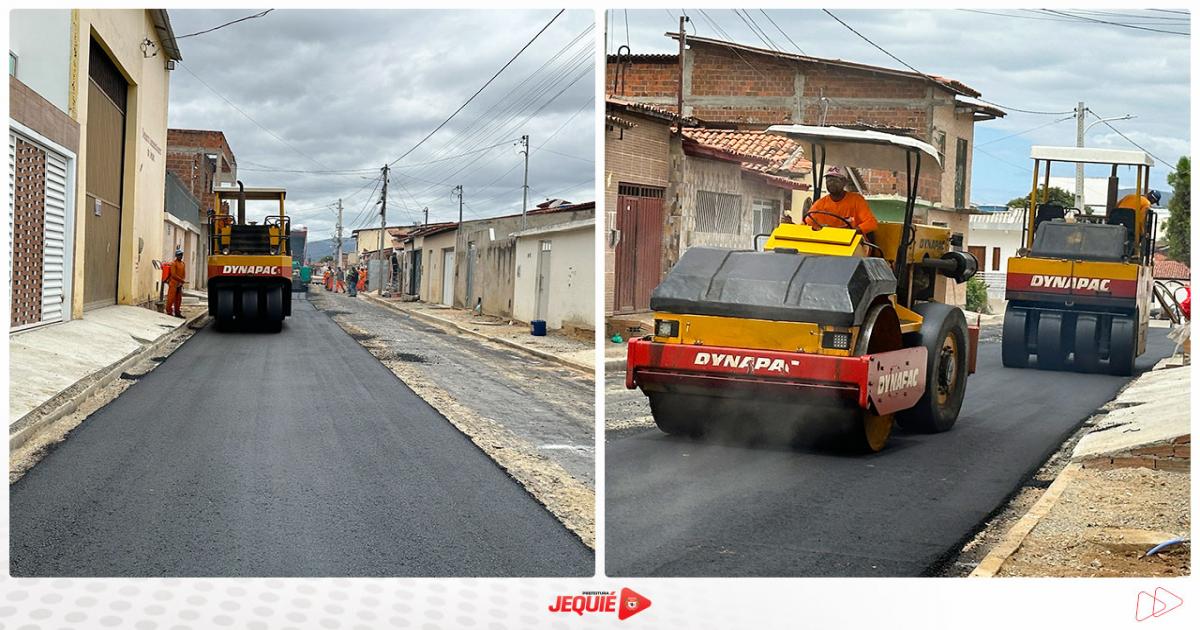 Prefeitura de Jequié amplia obras de pavimentação asfáltica e melhorias chegam à Rua dos Salmões e Rua Wilson Carlos no Joaquim Romão