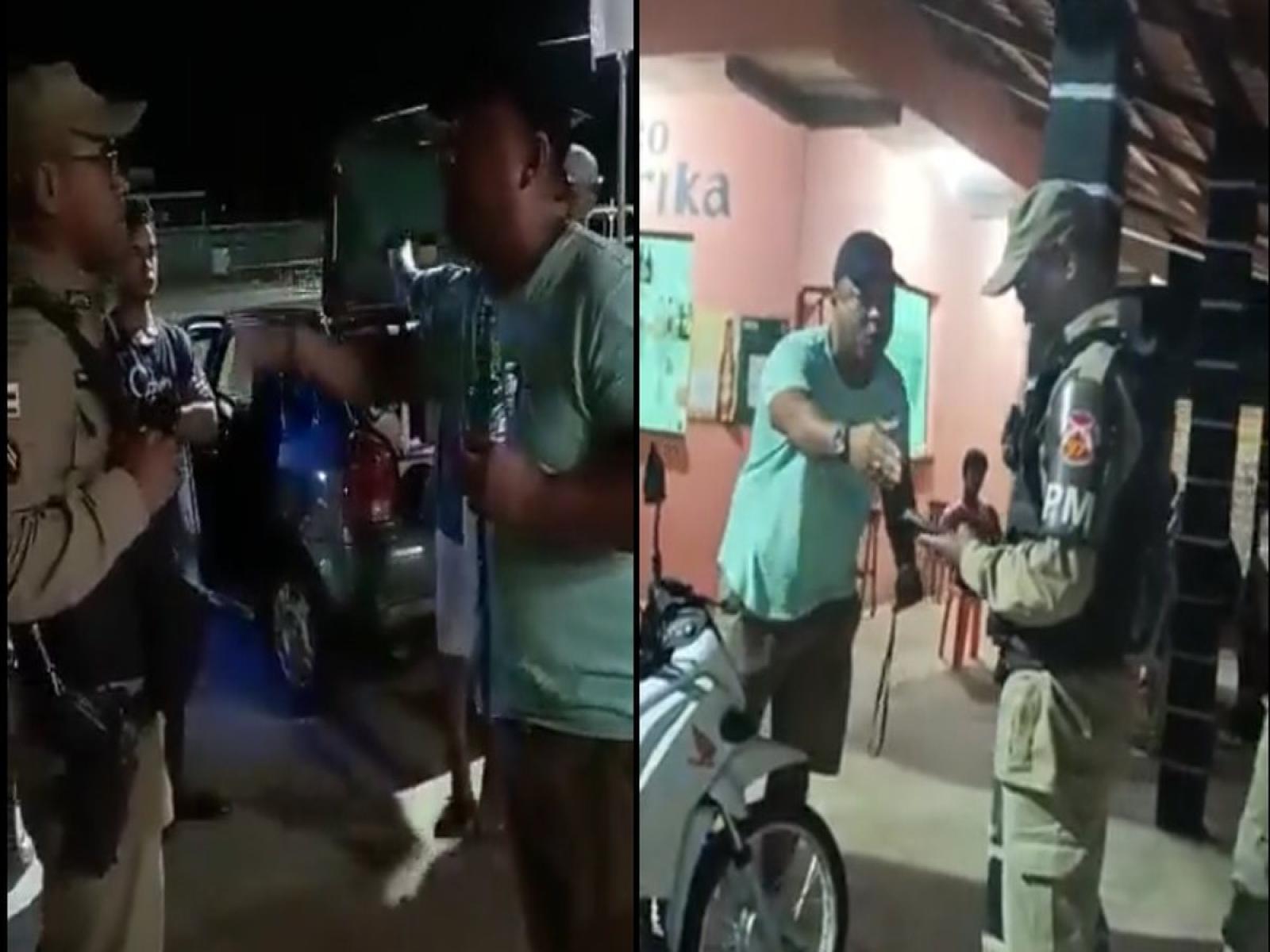 Prefeito de Água Fria cria confusão com policiais e dispara: Quem manda aqui sou eu, assista