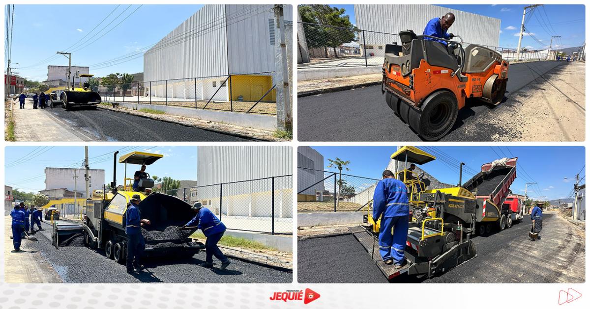 Prefeitura de Jequié inicia pavimentação asfáltica da rua do fundo do SAMU, no Pompílio Sampaio