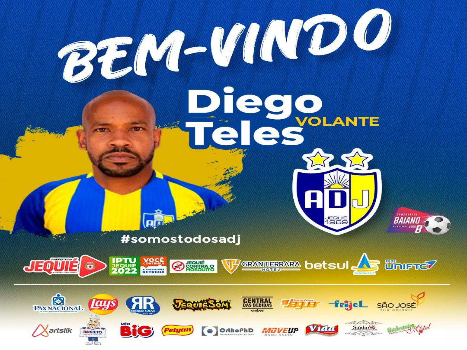 Mais um reforço: ADJ acerta contratação do volante Diego Teles