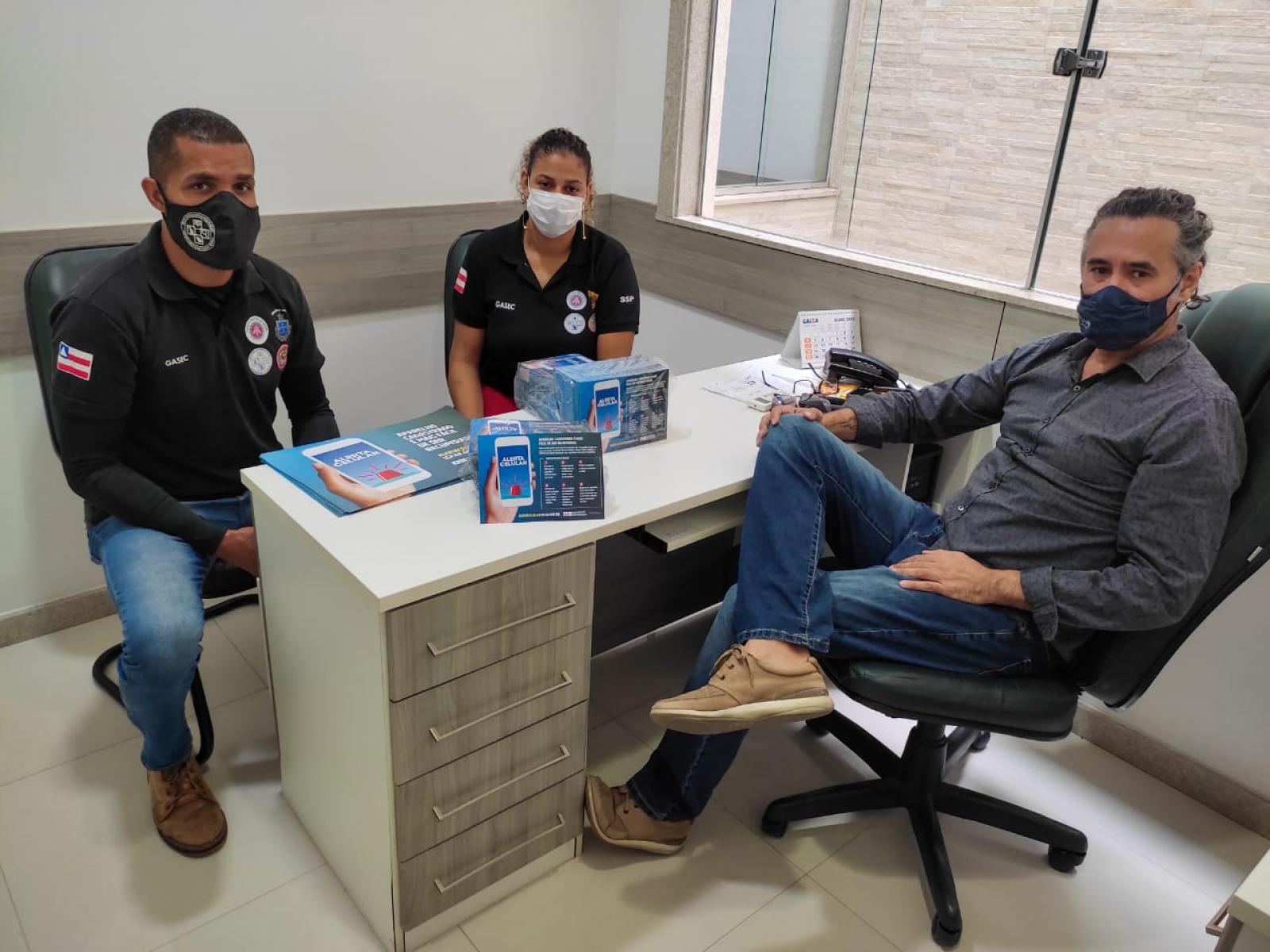 Presidente da CDL tratou sobre o sistema Alerta Celuar, com representantes da SSP