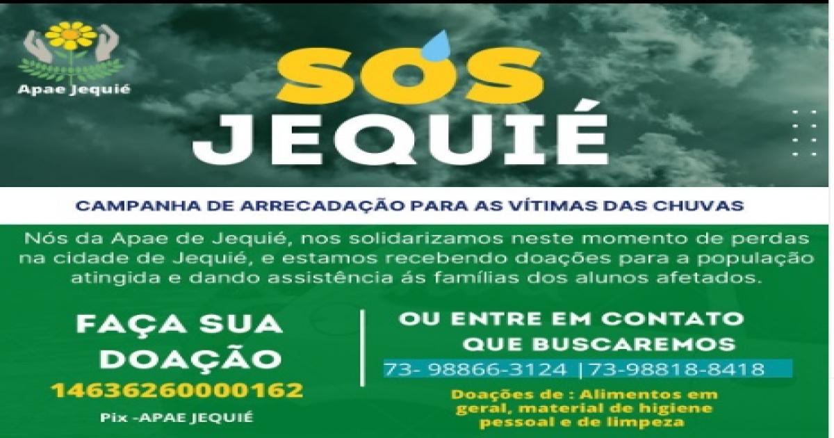 APAE Jequié entra na campanha de apoio as vítimas da enchente