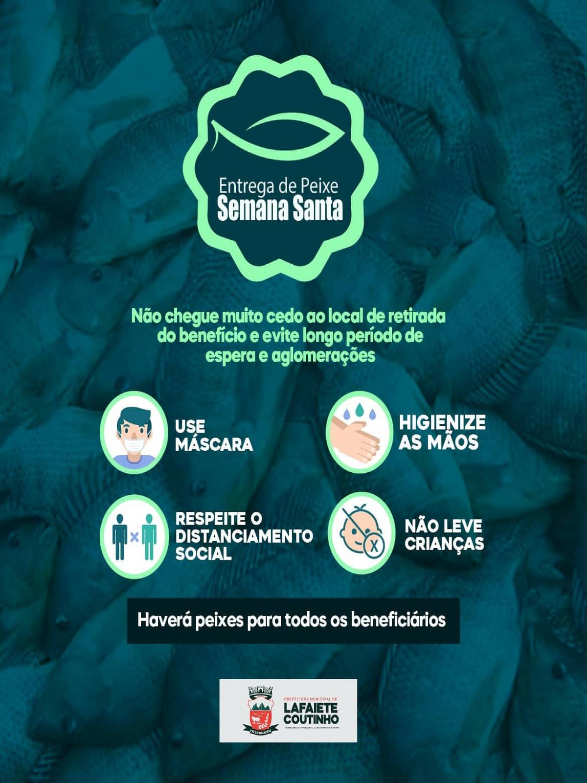 Prefeitura de Lafaiete Coutinho realiza entrega de peixes e alimentos nesta quarta-feira, 31.