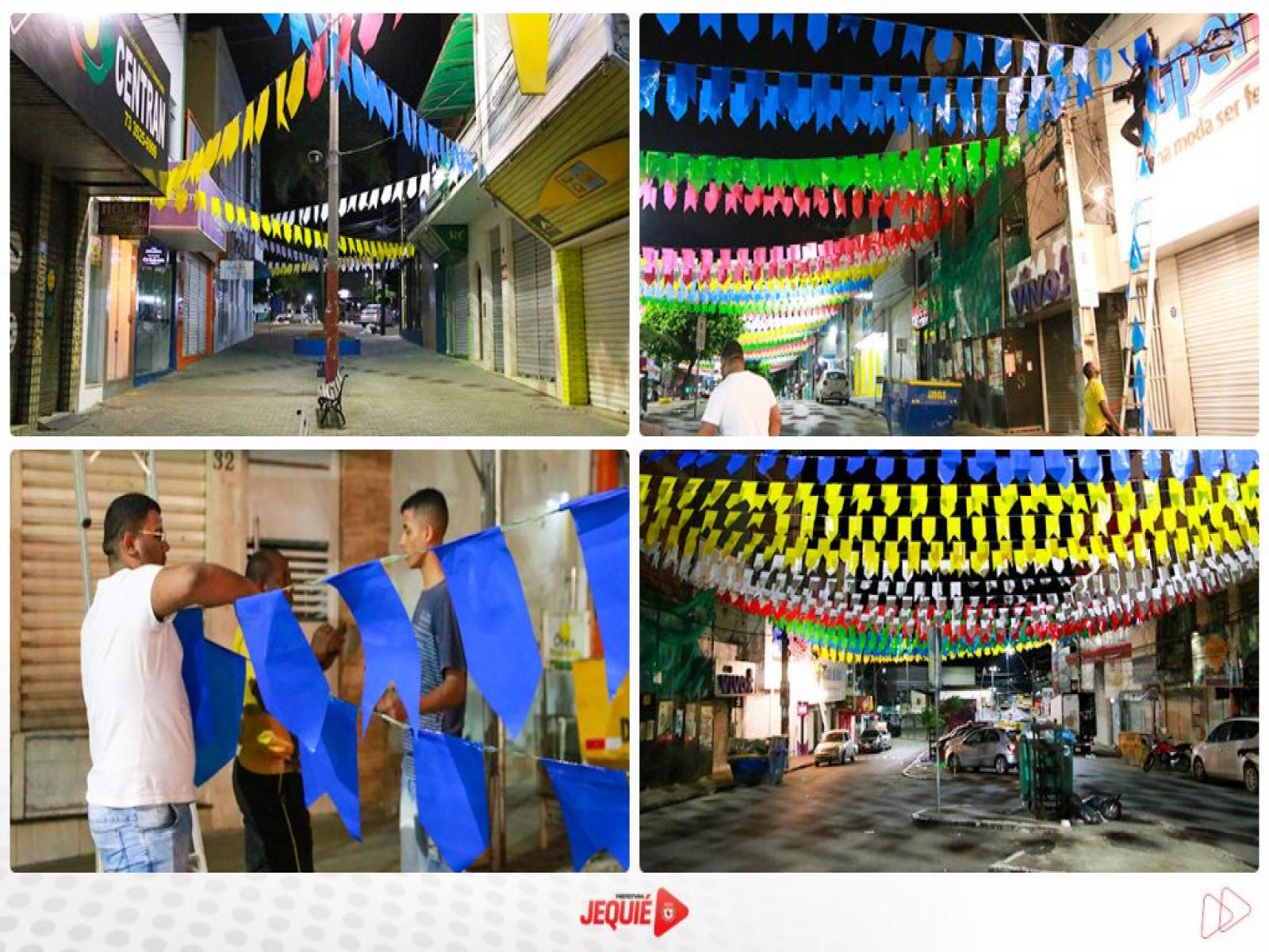 Prefeitura de Jequié inicia decoração junina das ruas do circuito do São João