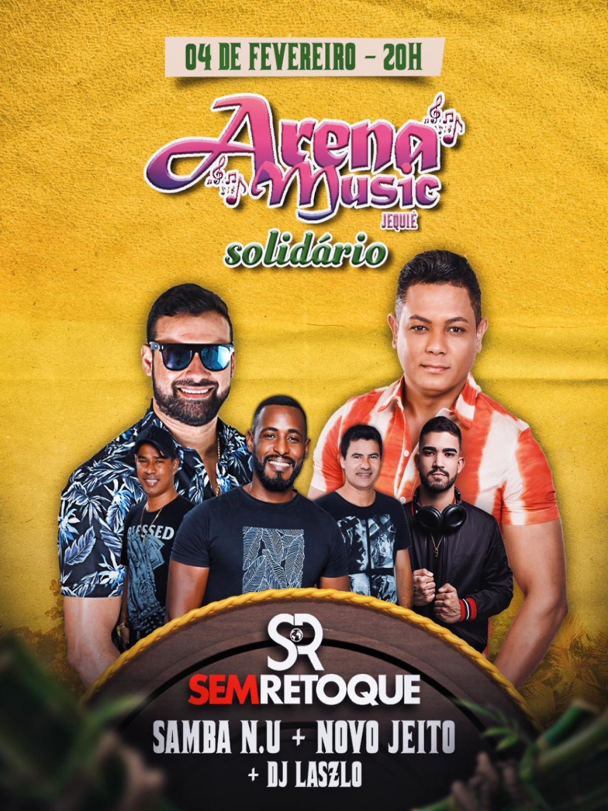 Arena Music: Banda Sem Retoque se apresenta em Jequié nesta sexta-feira, a entra será 2 kg de alimentos