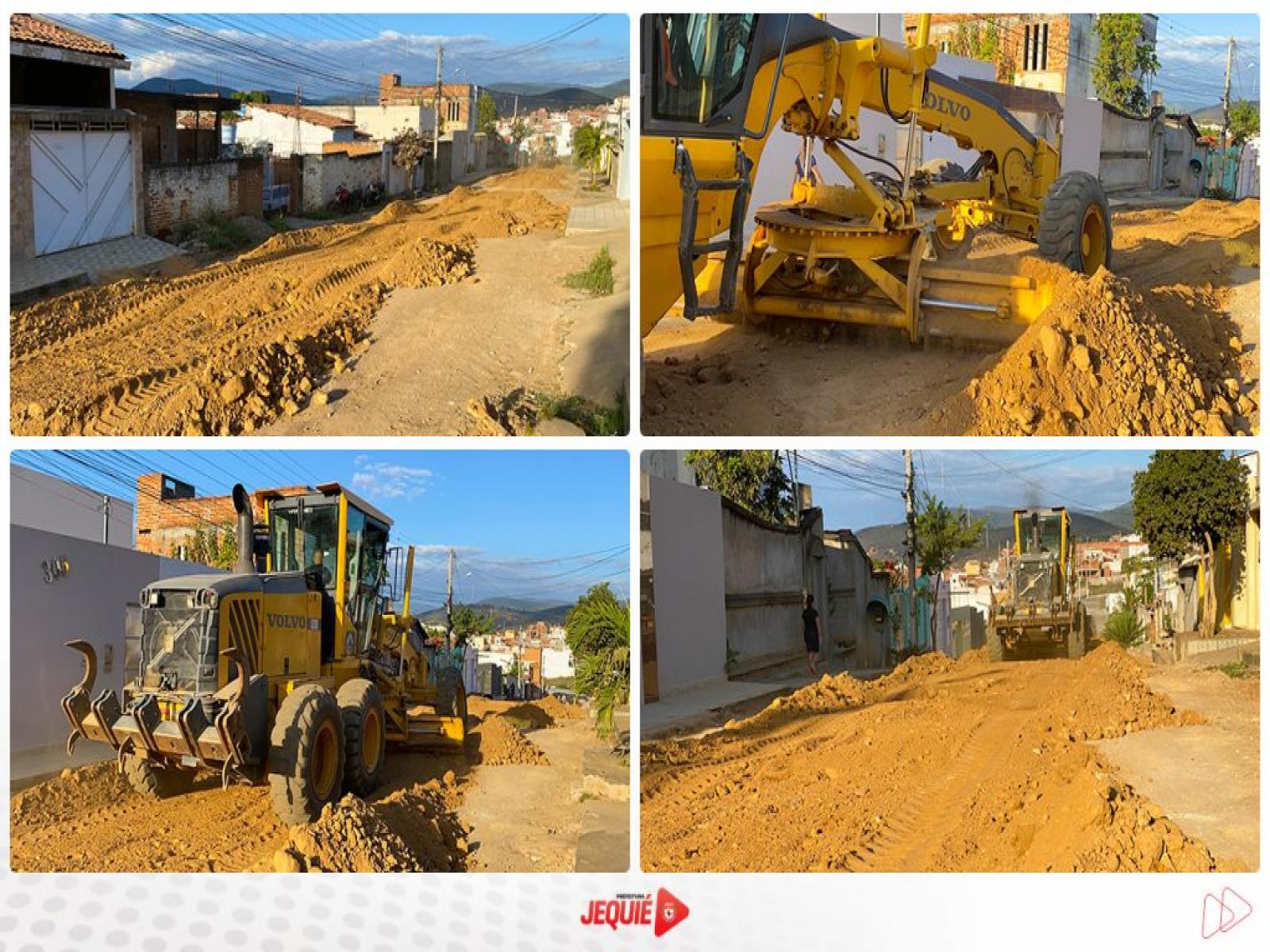 Com recursos próprios Prefeitura de Jequié inicia terraplanagem e pavimentação da Rua Sebastião Azevedo no Brinco de Ouro