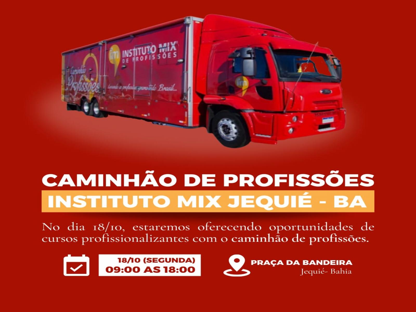 O SineBahia Móvel e o Caminhão das Profissões chegam à Jequié no dia 18/10/2021, com oportunidades de qualificação e atendimentos nas áreas da beleza.