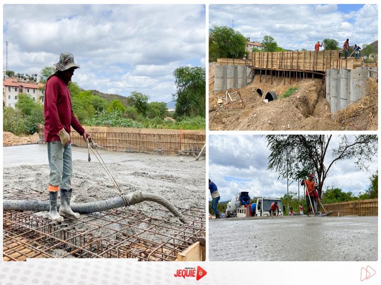 Prefeitura de Jequié segue com obras de construção da ponte que liga bairros São Luís e São José ao São Judas Tadeu