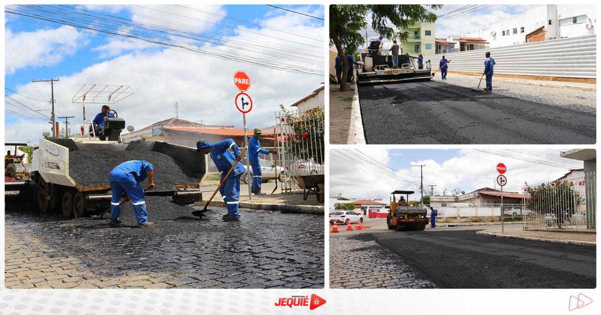 Prefeitura de Jequié inicia pavimentação asfáltica da Rua Coronel Costa Brito, contemplando moradores e comerciantes