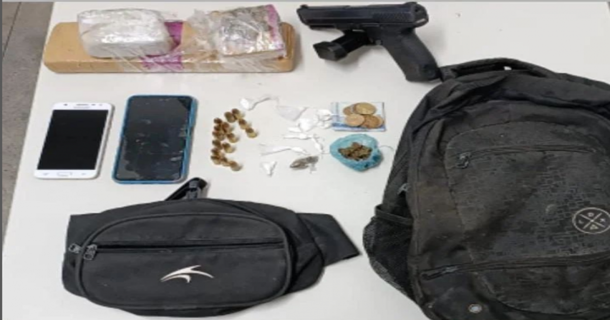 Polícia Militar deteve bandido armado e com drogas no bairro São Judas Tadeu