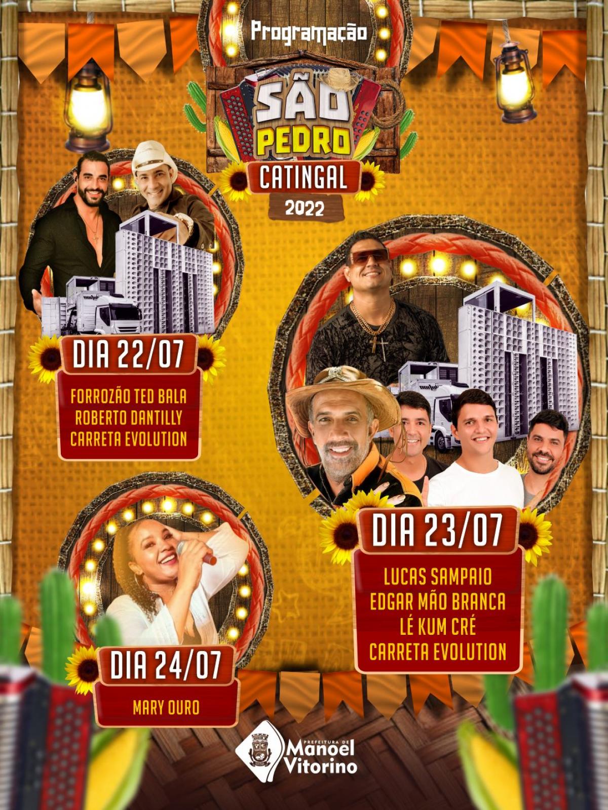 São Pedro de Catingal começa nesta sexta feira (22), confira as atrações.